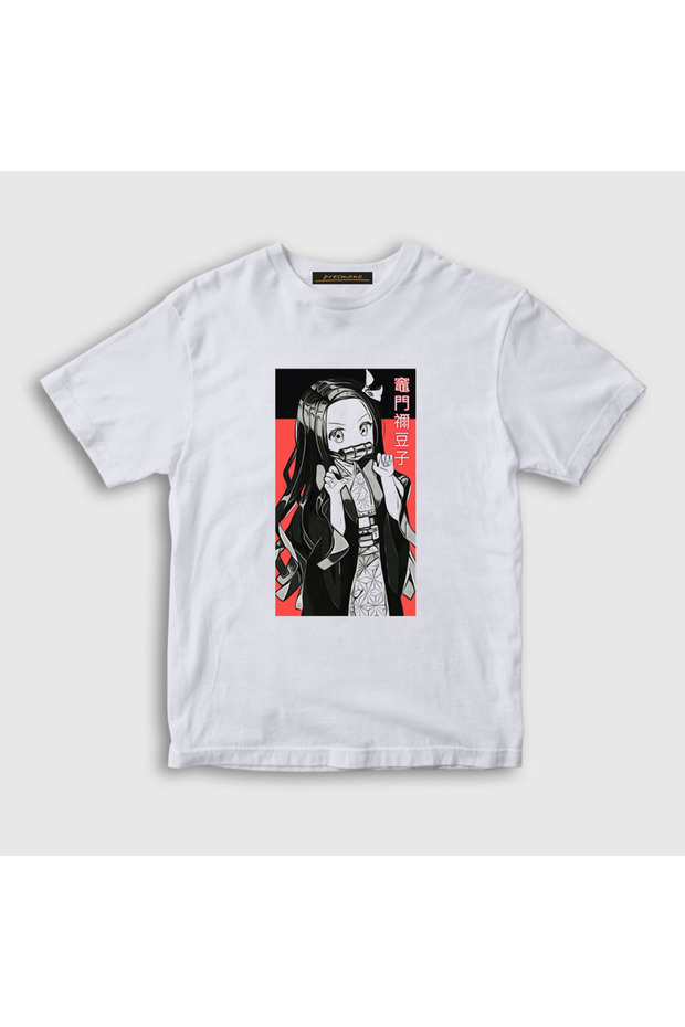 Unisex Kids White Nezuko Kamado V3 Anime Demon Slayer Kimetsu No Yaiba T-shirt308298tt