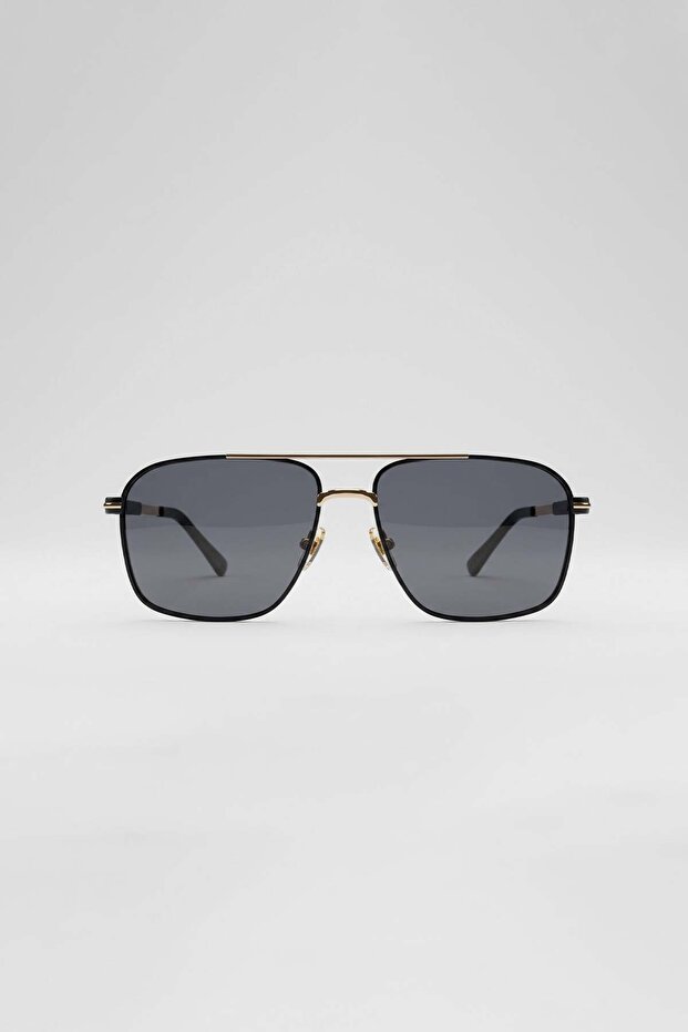 Men's Orion Geometric Metal Frame Sunglasses Black