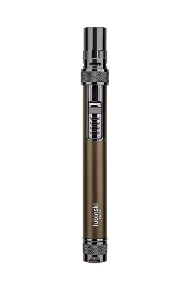 Cigar Lighter Metal Windproof Butane Gas Lighter with Cigar Puncher and Holder Gift for Men (GOLD)
