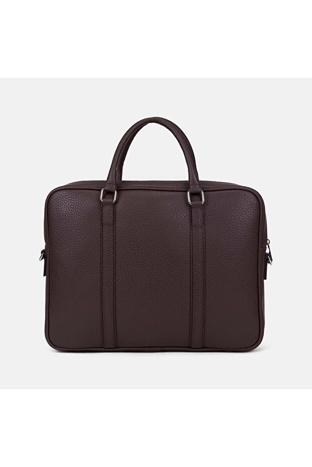 Men's Brown Shoulder Strap Briefcase - 3