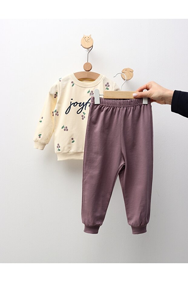 Compleu Joyful, model crem-mov - 3