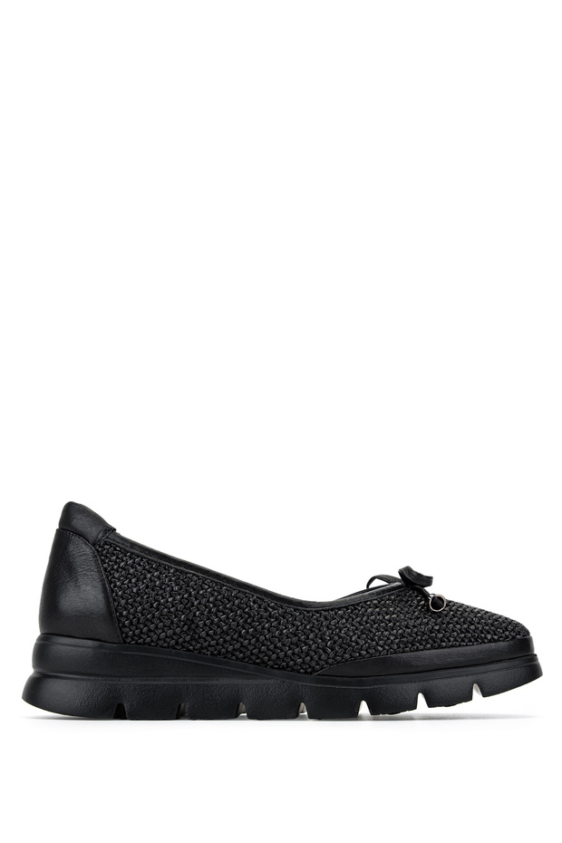 Women's Genuine Leather Black Comfort Shoes