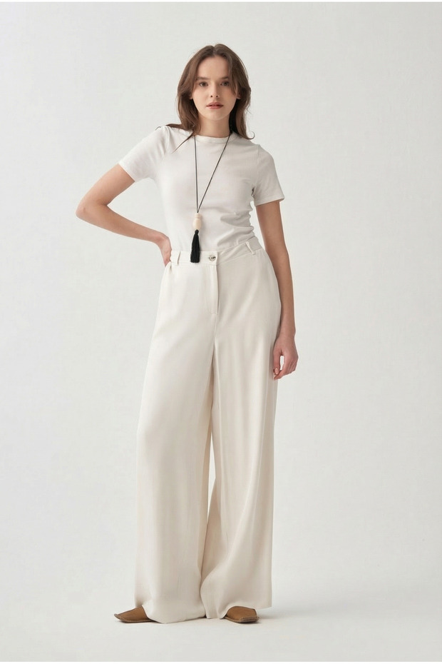 Off-White Wide-Leg Pants