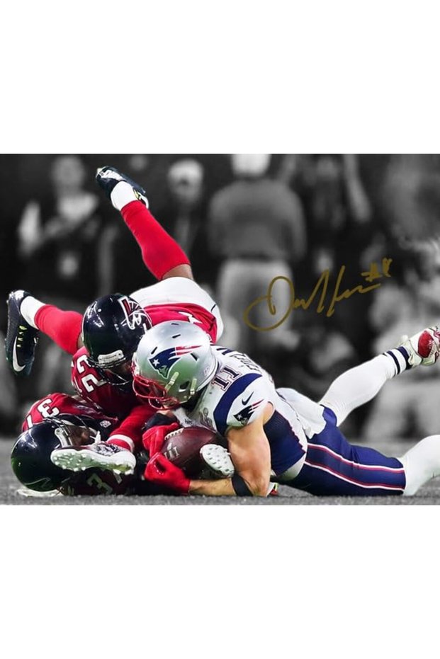 Alayra Framed Julian Edelman the Incredible Catch Signed Photo Autograph Print Wall Art Home Decor
