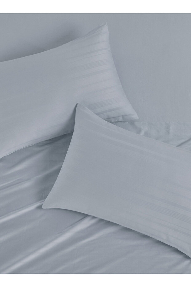 2-Piece Sateen Stripe Pillow Case 50X75Cm 200Tc Blue