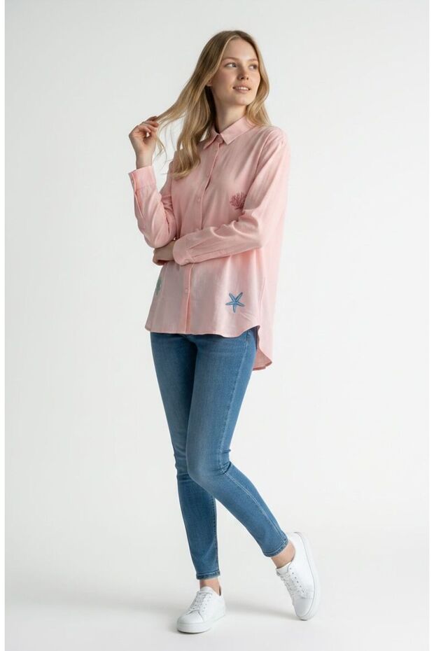 Women's Sea Star Embroidered Summer Shirt