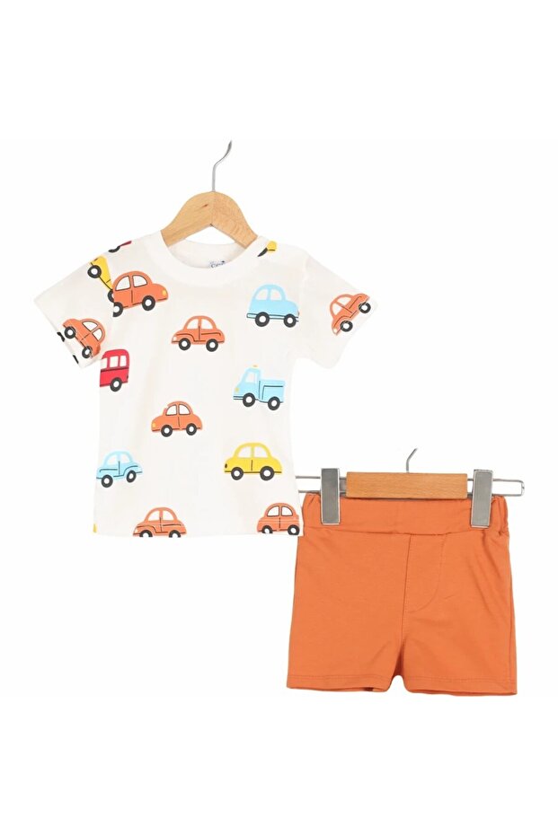 Baby Boy Car Patterned Shorts Set Summer Cotton Two-Piece Set 6-18 Months