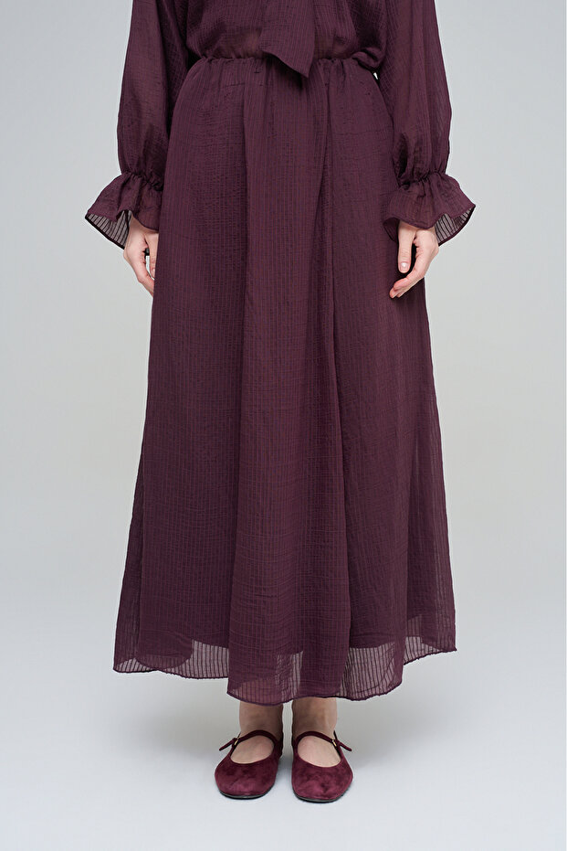 Women's Self-Striped and Lined Flowy Skirt