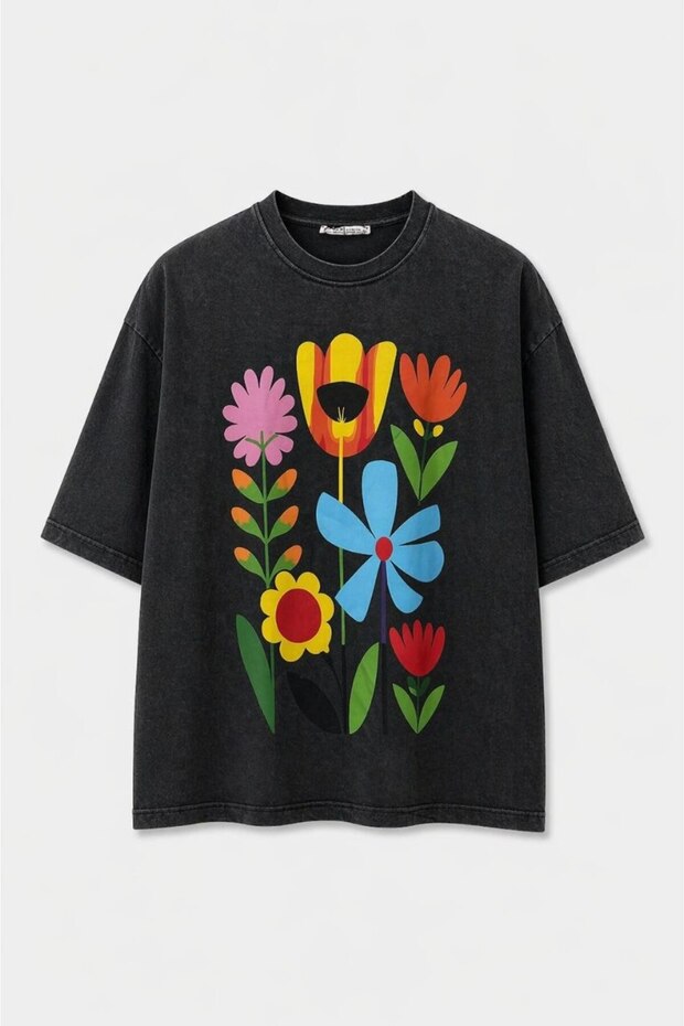 Floral Patterned T-Shirt - 1