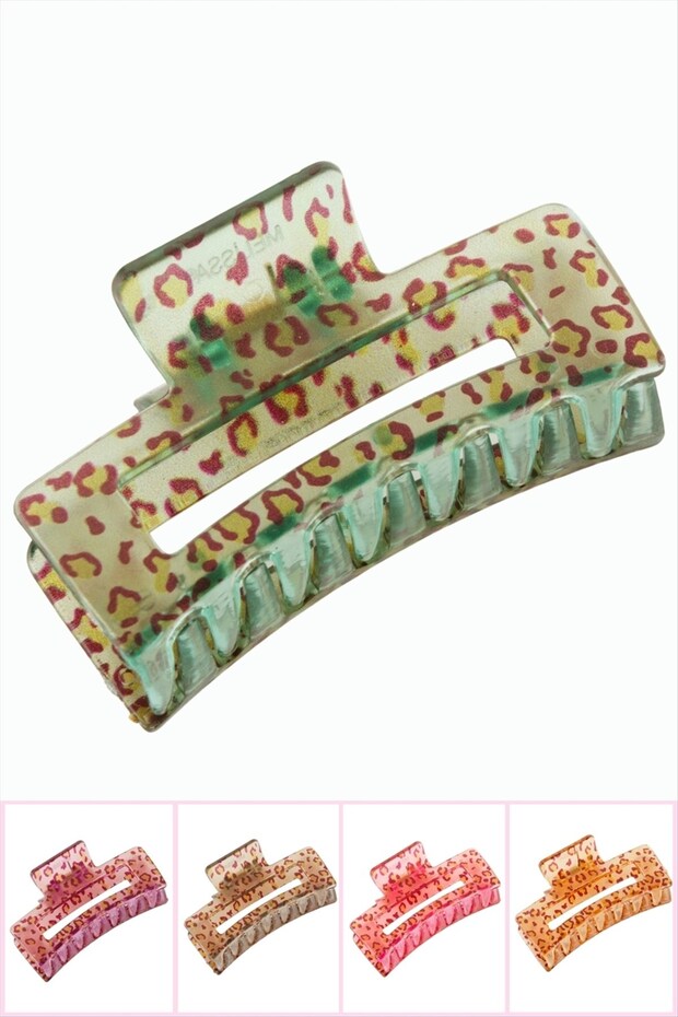 Leopard Patterned Rectangular Buckle 8 cm - 1