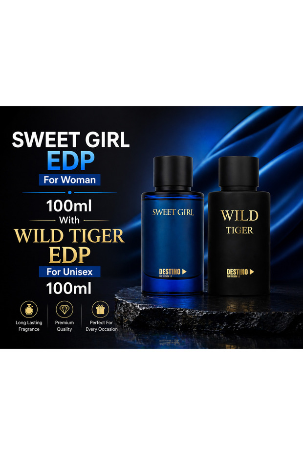 SWEET GIRL EDP 100ml For Women + WILD TIGER EDP 100ml Unisex – Perfume Combo Set
