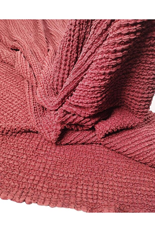 Cinnamon Burgundy Waffle Jersey Fabric with Flexible Body Foam Texture for Blouses & Dresses 120X150Cm