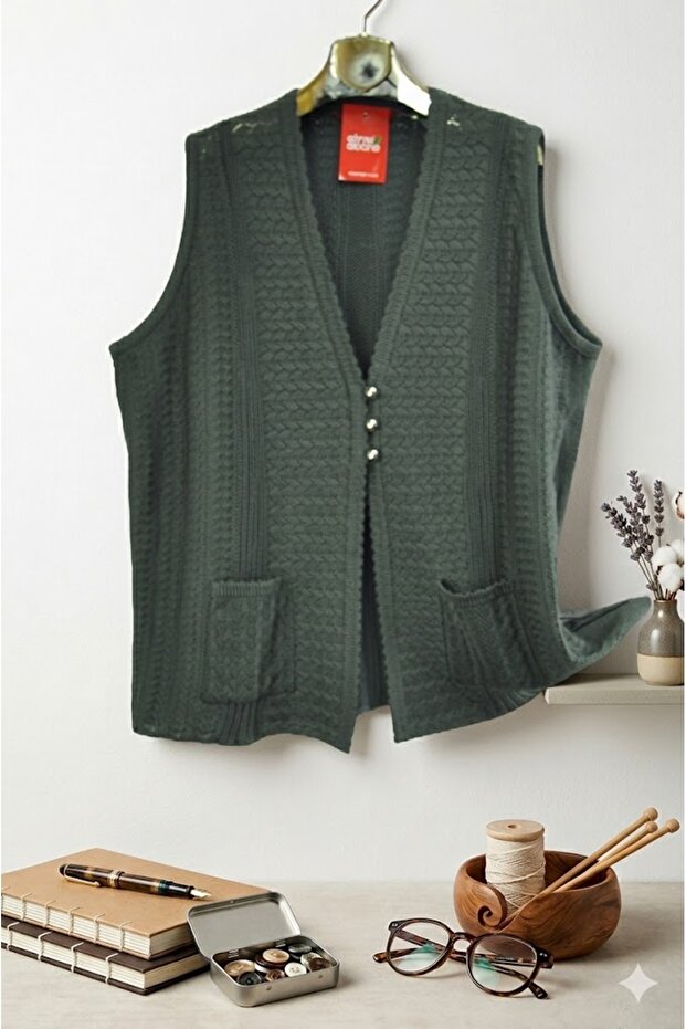 Plus Size Mother's Knitted Vest
