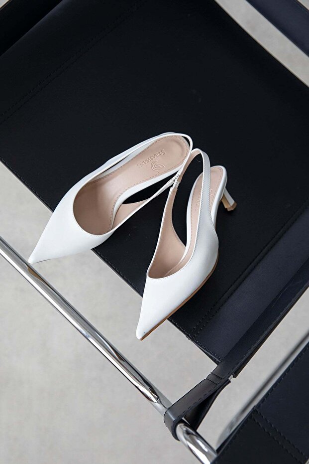 Molly Women's Heeled Leather Shoes White