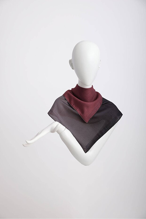 Ahenk Gradient Patterned Double-Sided Scarf - Black Gray Red