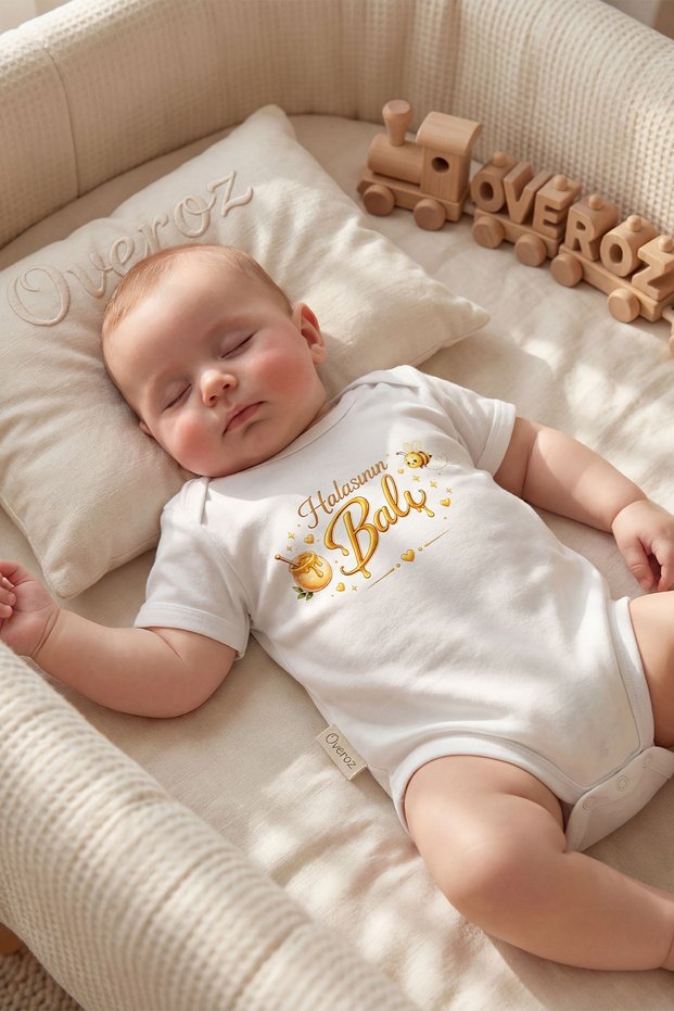 Auntie's Honey Written Baby Bodysuit for Boys and Girls, White Short Sleeve Bodysuit with Snap Fasteners, Baby Gift 5683-22
