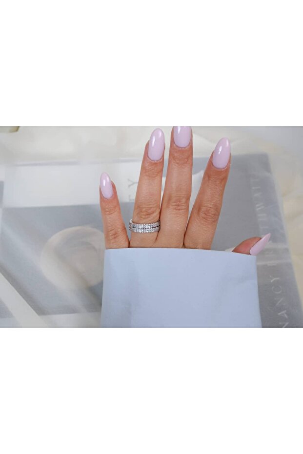 Yzk492 Special Series Two Row Full Turmaline Zircon Stone Silver Ring (Adjustable)