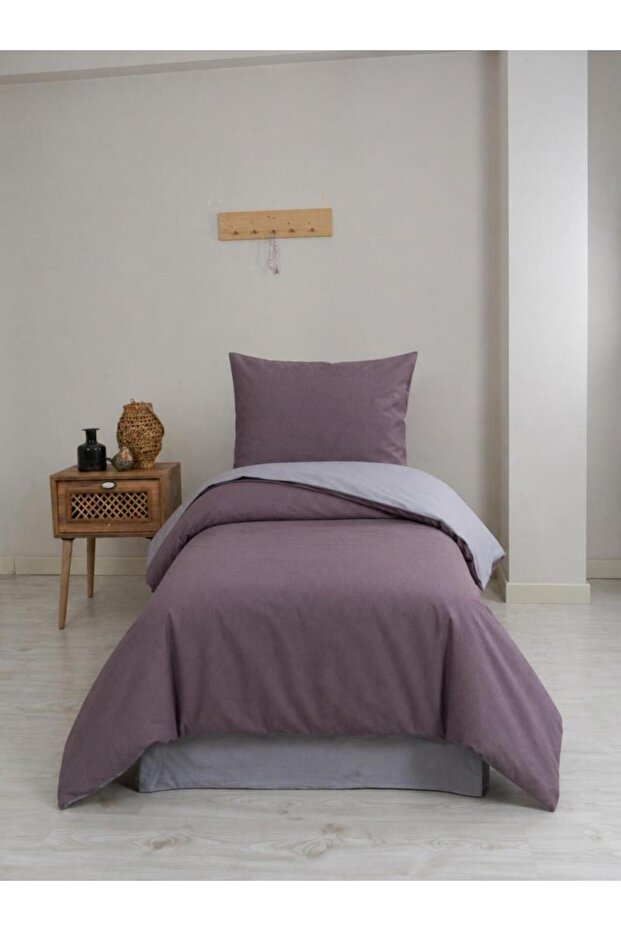 Silente Single Duvet Cover Set Fuchsia - Gray