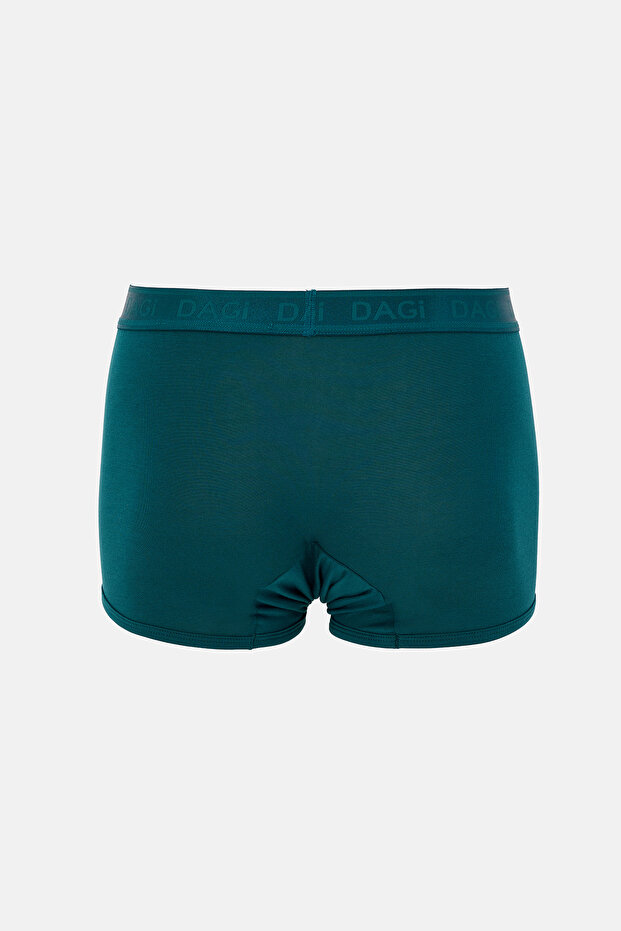 Petrol Green Patterned Micro Modal Boxer - 2