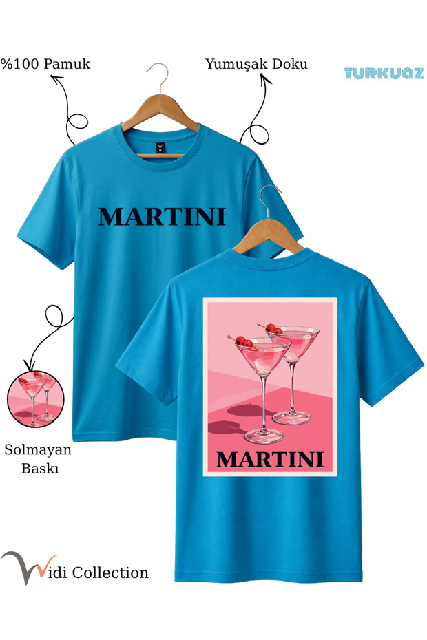 تي شيرت Pink Martini Concept مطبوع من الأمام والخلف للجنسين مصنوع من القطن بنسبة 100% ومقاس عادي