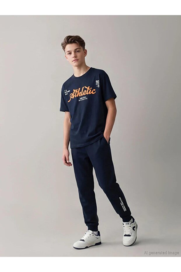 Slogan Printed Boys' Jogger Sweatpants (S6)