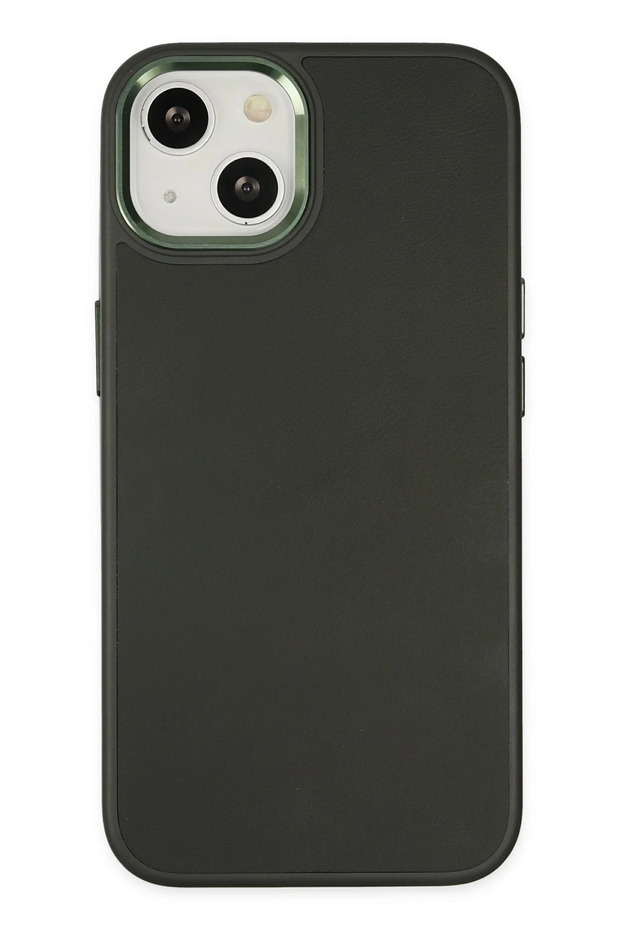 Ilkeshop New iPhone 14 Plus Case Asian Leather Silicone - (191910) Dark Green