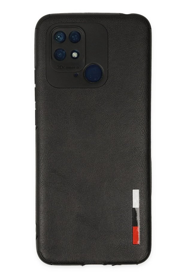 ILKESHOP حافظة جديدة لهاتف Redmi 10C من الجلد والسيليكون (01508) - أسود