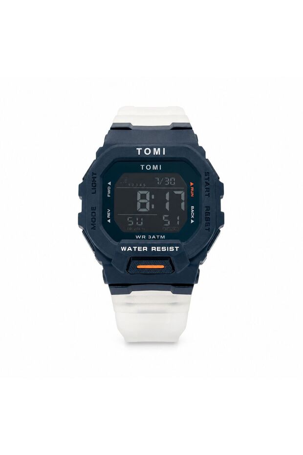 Blaze TM2020 Digital Sports Watch for Men – Translucent Silicone Strap, 3ATM Water Resistant, LED Backlight, Multi-Function Tactical Design – Matte Black & Frost White