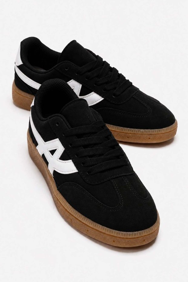 Women's Double-Faced A-Li Skin Sports Shoes Black White
