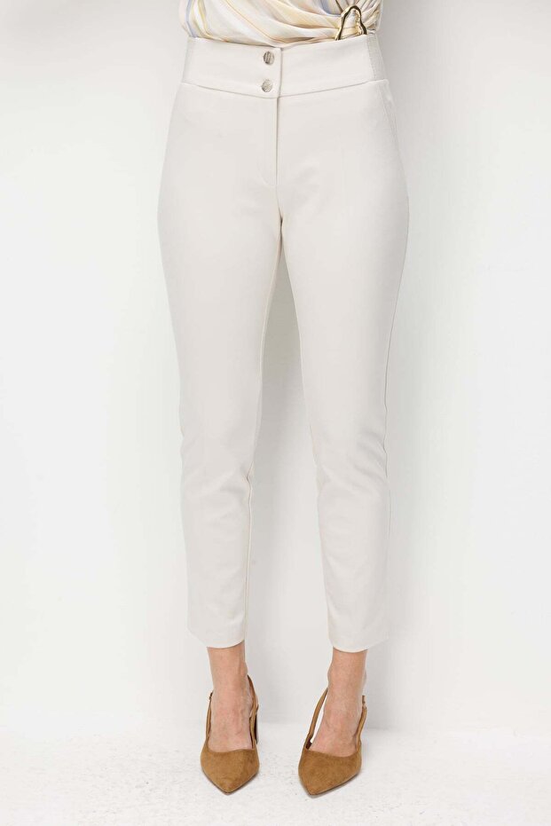 Double Buttoned Slim Leg Trousers - 3