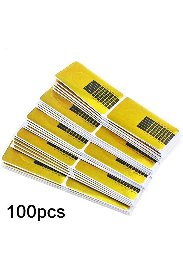 100pcs 1 Pack French Nail Form Tips Acrylic UV Gel Extension Curl Form Builder Gel Sticker Art Guide