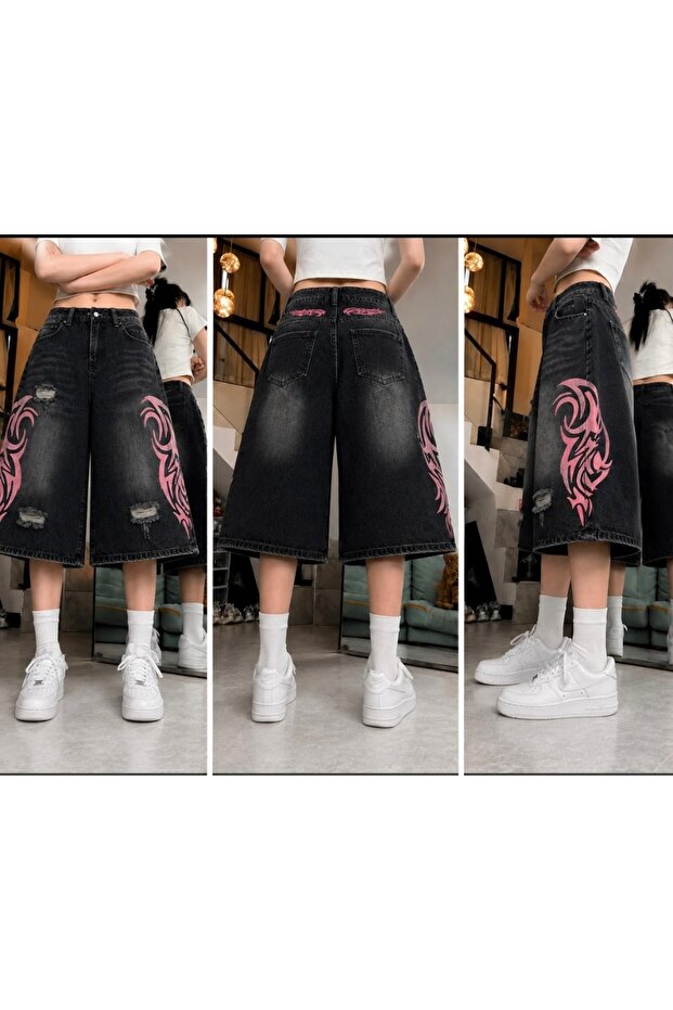 Y2K Washed Baggy Unisex Denim Shorts Bermuda