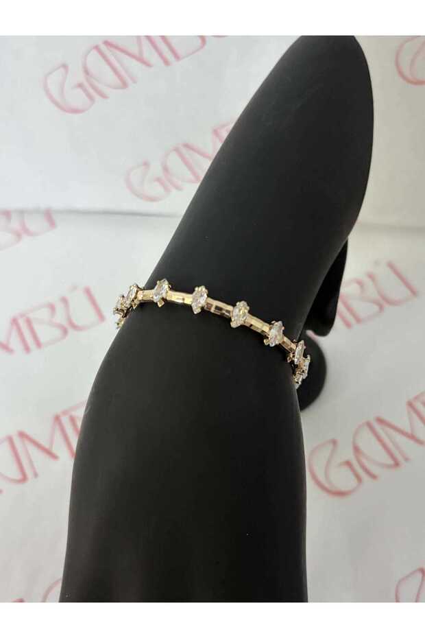 Marquise Stone Gold Color Women's Bracelet