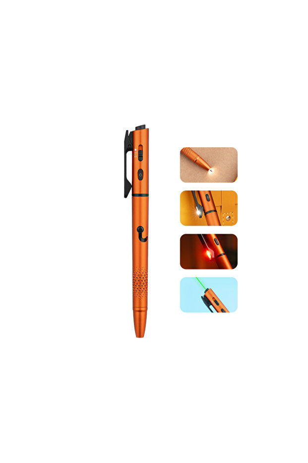 Open 3 Class 3R (Orange), 120 Lumens LED Pen Light, Rechargeable Tactical Pen, USB-C Flashlight for Office, Outdoors, Daily Carry