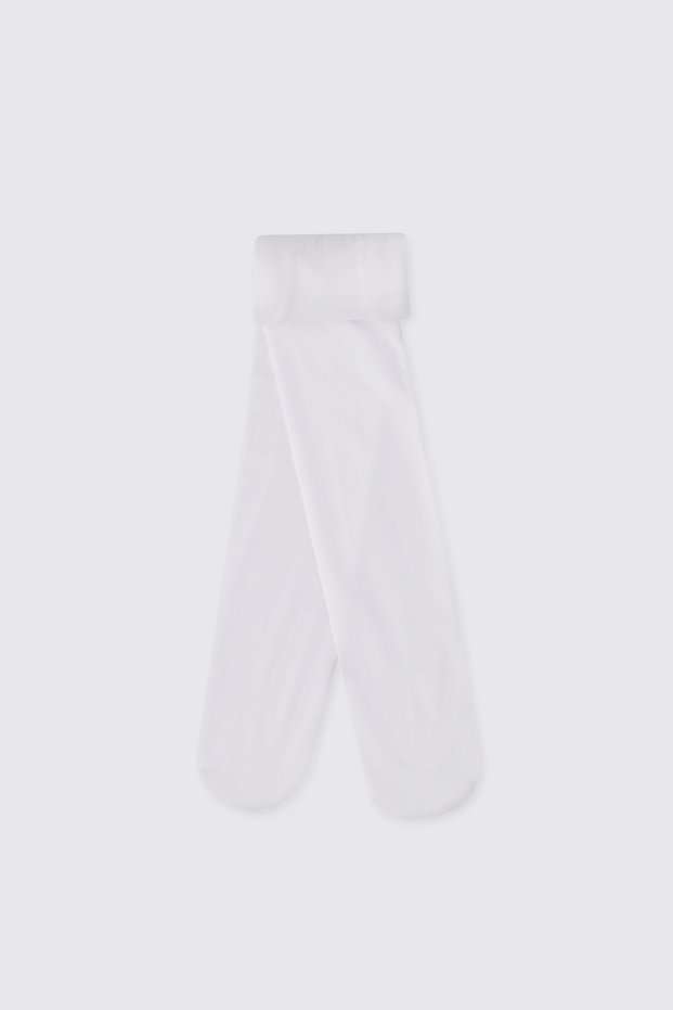 Girl's White Micro Pantyhose