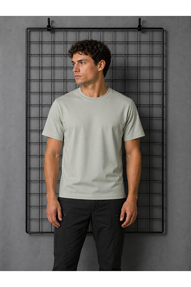 تي شيرت رجالي من Zero-Crewneck مصنوع من القطن بنسبة 100%