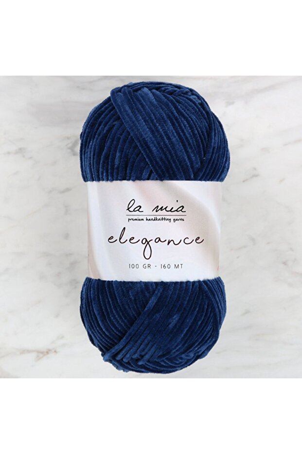 La Mia Elegance Velvet Navy Blue Hand Knitting Yarn - L917