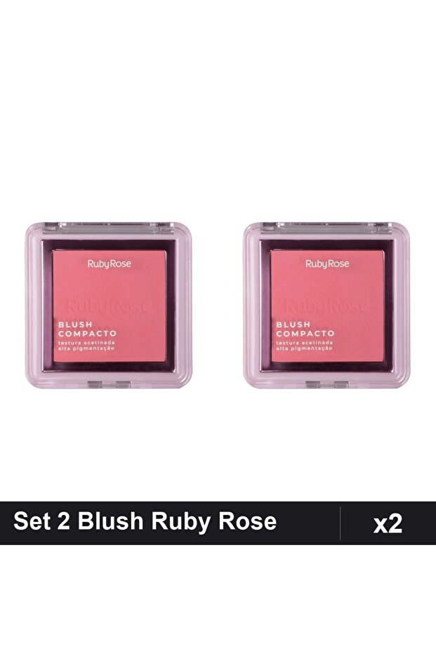 Set 2 Blush Compact Ruby Rose BL 20, 7.3g, Colorete Pudra Machiaj - 1