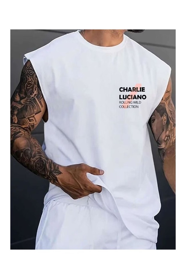 Men's oversized crew neck sleeveless t-shirt - longline
