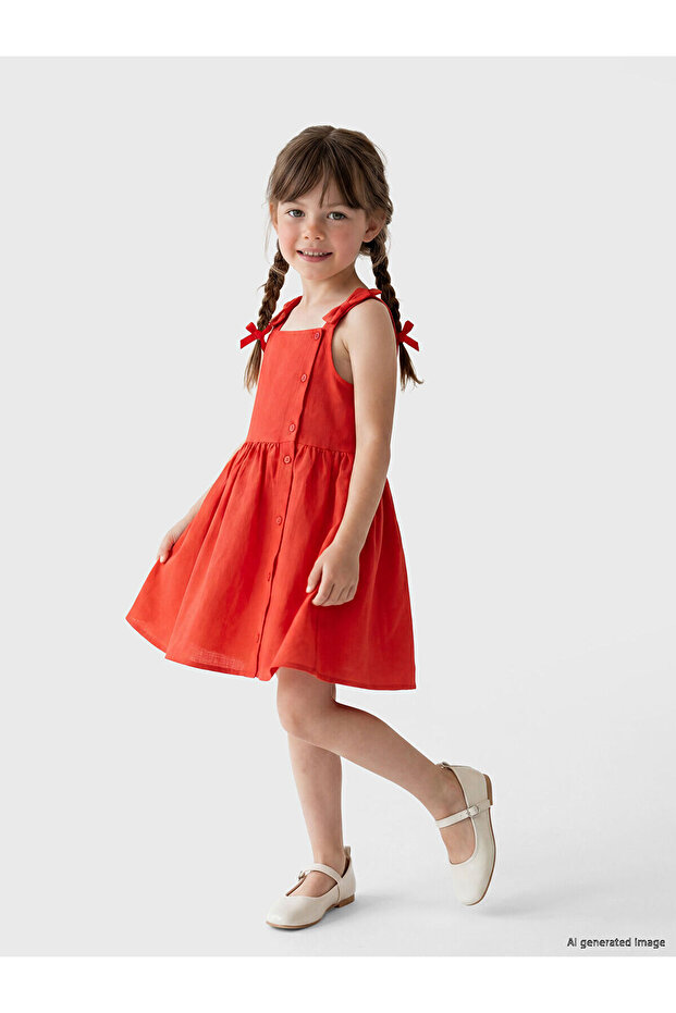 Nevavm Girl's Bowknot Dress with Difference
