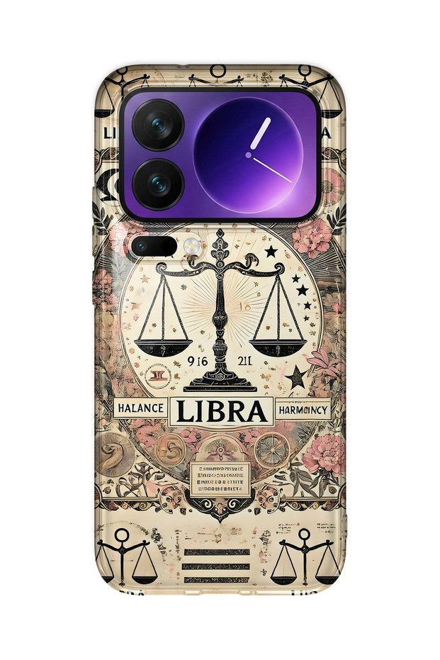 Xiaomi 17 Pro Max Compatible Libra Sign Patterned Transparent Phone Case