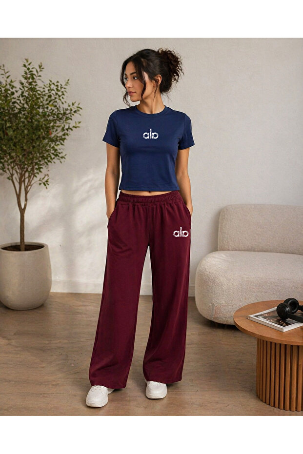 Women's Crop Top and Pants Set Stylish Comfortable Casual Combination