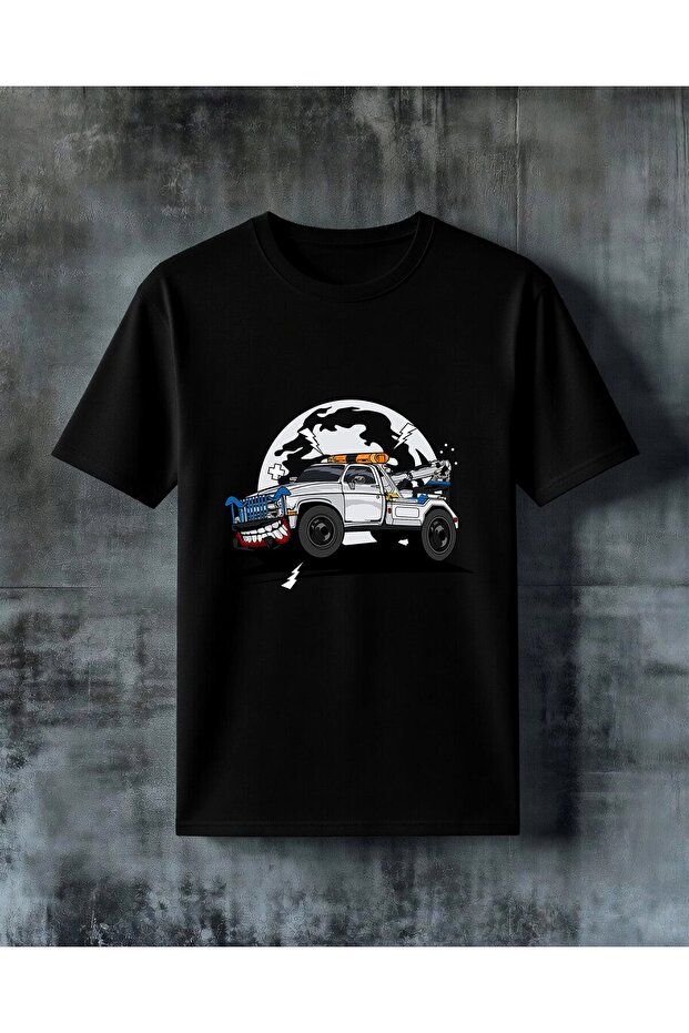 Cankurtaran Araba Comic Style Printed Oversize T-Shirt
