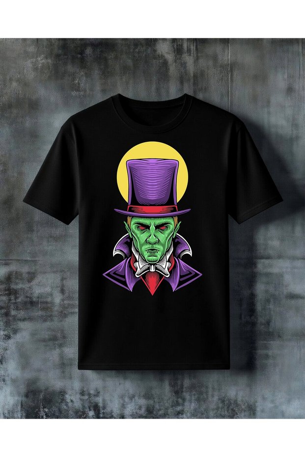 تي شيرت مطبوع كبير الحجم باللون الأسود من Demon Sapka Black Magician