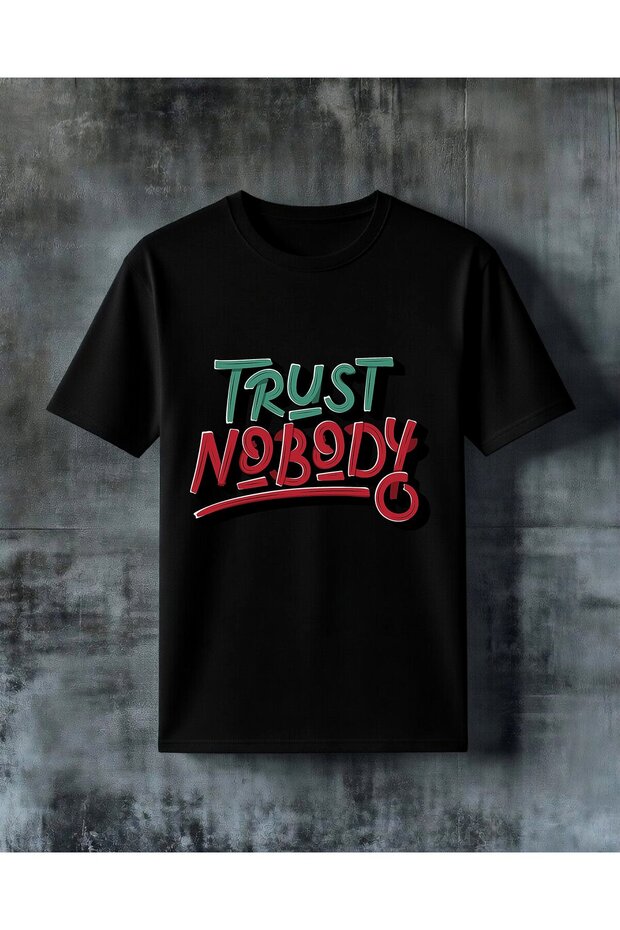 Trust Nobody Graffiti Printed Oversize T-Shirt