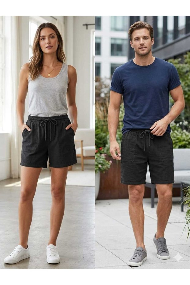 Unisex 100% Cotton Hambez Natural Shorts - Comfortable and Breathable Design - Bohemian Style