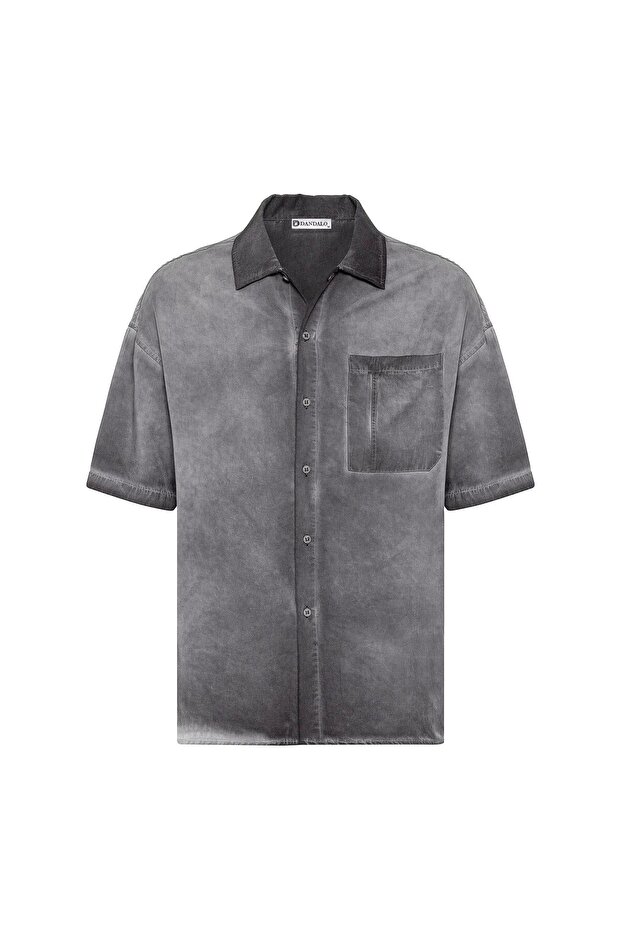 Washable short sleeve oversize shirt