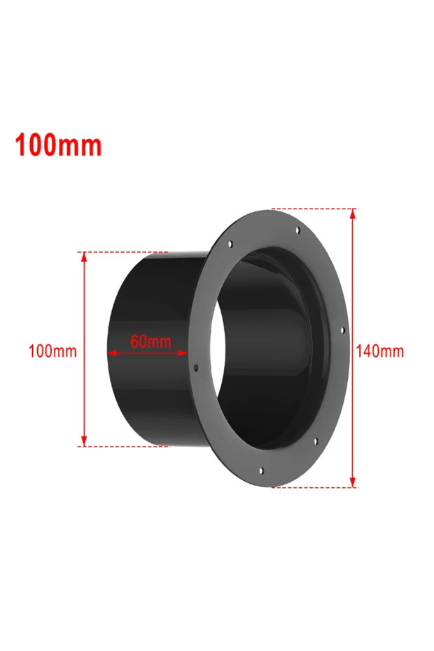 AS Picture 100mm 100/125/150mm ABS Wall Flange Connector Vent Pipe Adapter Duct Round for Ventilati
