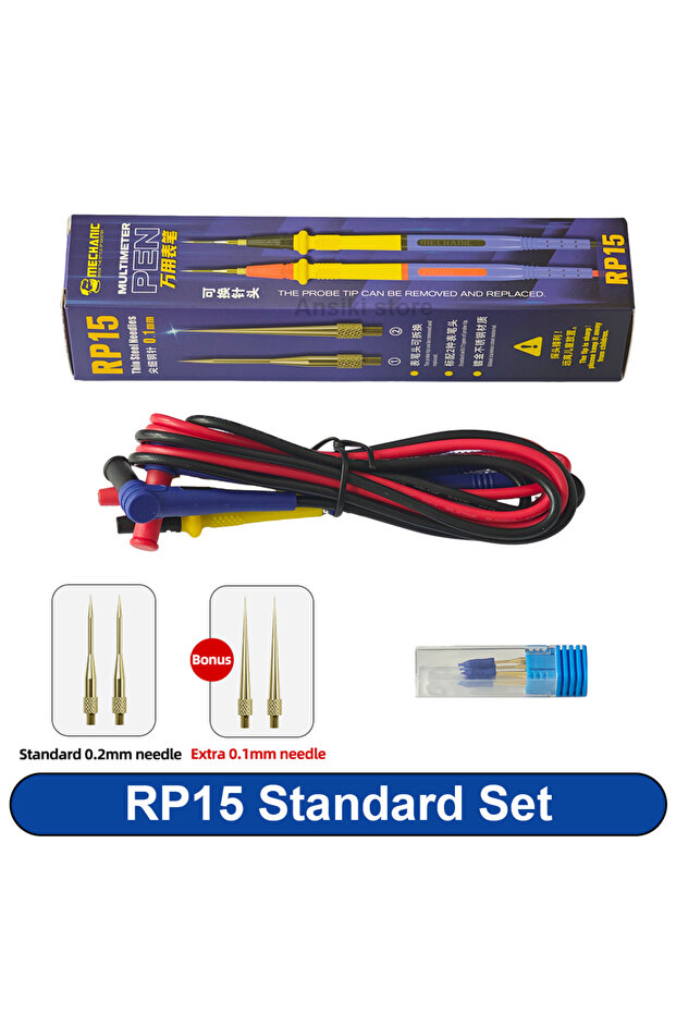 RP15 Multimeter Pen MECHANIC RP15 Multimeter Pen 1000V 20A Probes with Replaceable 0.1/0.2mm Needles