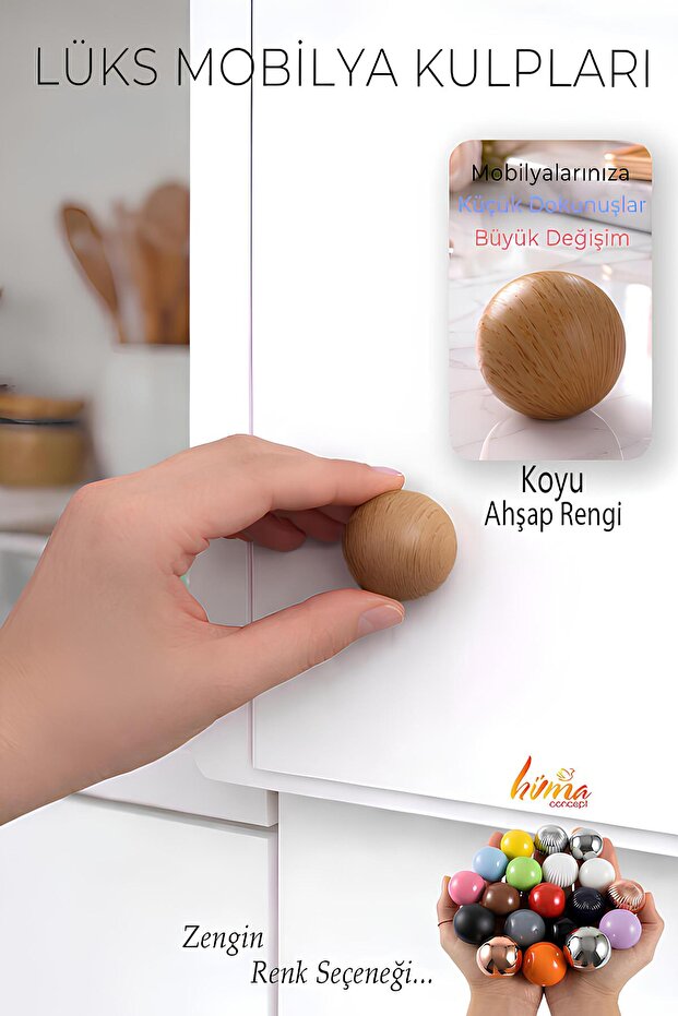 Hard Plastic Button Round Ball Dark Wood Color Cabinet Furniture Kitchen Cupboard Drawer Handle Handle Knob